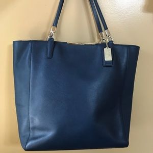 Coach North South Shopper Tote Handbag in Navy